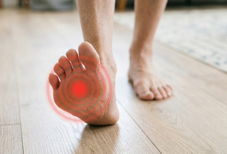 Walking barefoot on hard floors